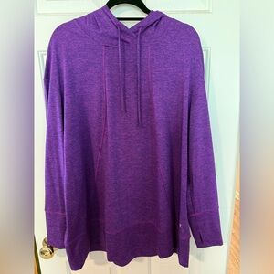 Danskin Now Plus Size 2X (18-20) Heather Purple Athletic Hoodie Tunic Thumbholes